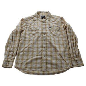 Southern Thread Men’s M Western Snap Button Shirt Plaid 100% Cotton